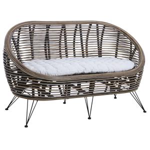 Photo MCA1390C : Grey pulut rattan and metal couch Mississippi