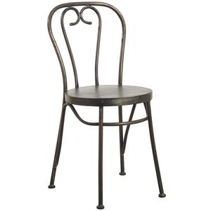 Photo MCH1510 : Chaise bistrot en métal noir antique