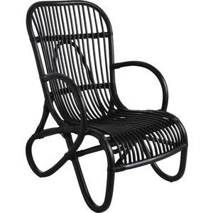 Photo MFA2350 : Black lacquered rattan armchair