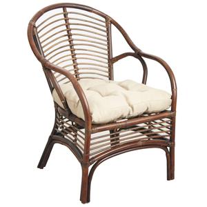 Photo MFA2620C : Brown rattan armchair