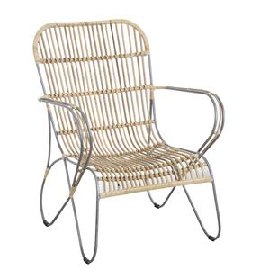 Photo MFA2660 : Natural rattan and metal armchair