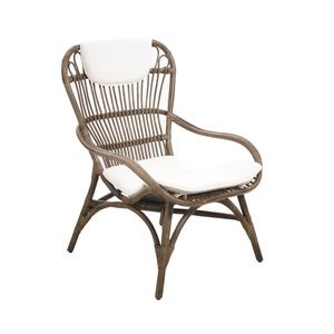 Photo MFA2720C : Grey vintage rattan armchair