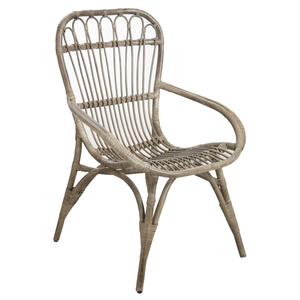 Photo MFA2730 : Grey vintage rattan armchair