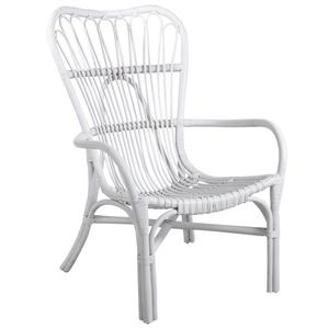 Photo MFA2750 : White lacquered rattan armchair