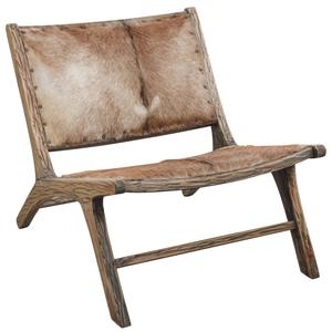 Photo MFA2810C : Wood and goatskin armchair