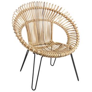 Photo MFA2870 : Fauteuil rond en rotin naturel et métal
