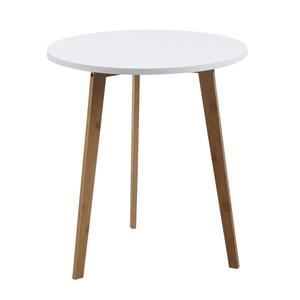 Photo MTB1280 : Table d'appoint ronde en bois et MDF laqué blanc