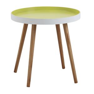 Photo MTB1290 : Round anis green wood and lacquered MDF table