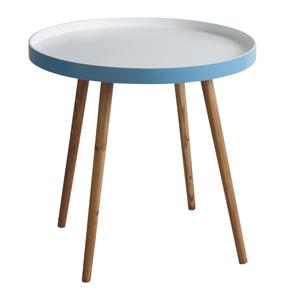 Photo MTB1300 : Table d'appoint en bois et MDF laqué bleu