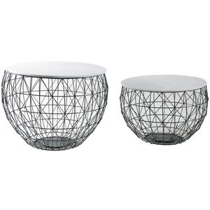 Photo MTB150S : Metal and marble coffee tables