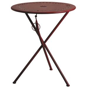 Photo MTT1252 : Red metal folding terrace table