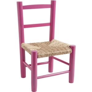 Photo NCE1210 : Chaise enfant en hêtre laqué framboise