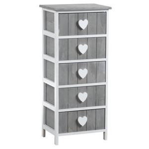 Photo NCM2800 : Chest of 5 drawers with hearts