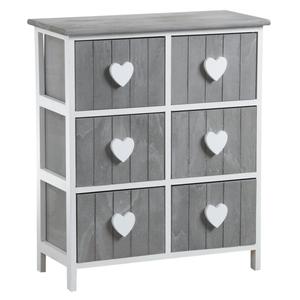Photo NCM2850 : Chest of 6 drawers with hearts