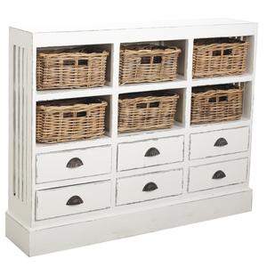 Photo NCM3110 : Antique white wood chest of drawers