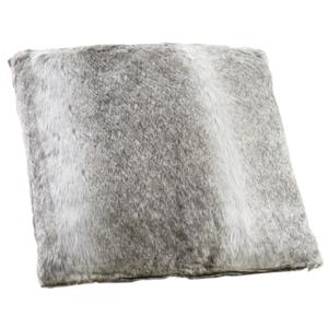 Photo NCO1810C : Coussin gris fausse fourrure