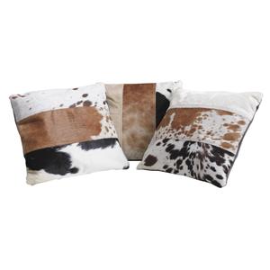 Photo NCO1850C : Coussin carré en peau de vache