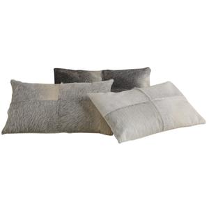 Photo NCO1890C : Coussin rectangulaire en peau de vache gris