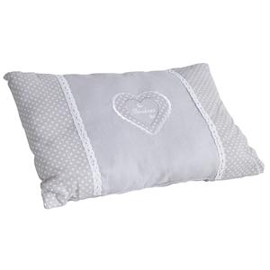 Photo NCO2030 : Grey rectangular cushion with heart design