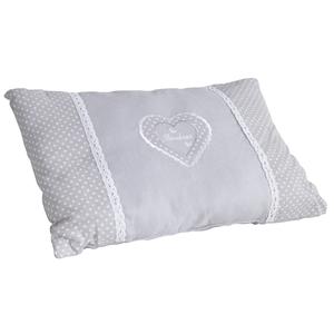 Photo NCO2030 : Coussin coeur gris rectangulaire