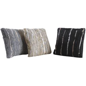 Photo NCO2260 : Cotton and leather cushion