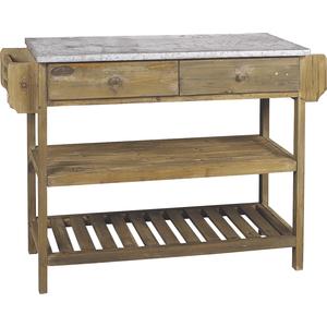 Photo NCS1040 : Console en bois vieilli et zinc