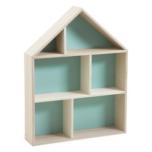 Photo NEM1250 : House-shaped wall shelf 6 compartments
