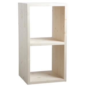 Photo NET2112 : Natural spruce wood cabinet 2 shelves
