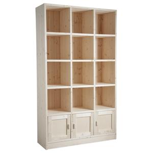 Photo NET2190 : Spruce wood cabinet 12 boxes 3 doors