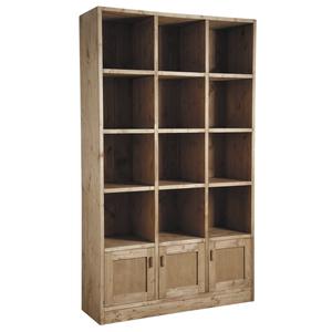 Photo NET2200 : Waxed spruce wood cabinet 12 boxes 3 doors
