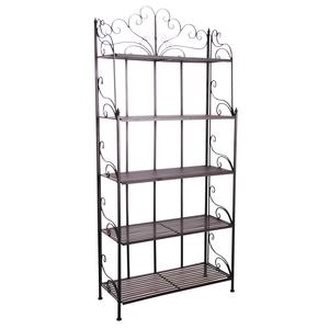 Photo NET2330 : Black lacquered metal folding shelf