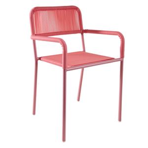 Photo NFE1440 : Pink synthetic resin and lacquered metal children's chair