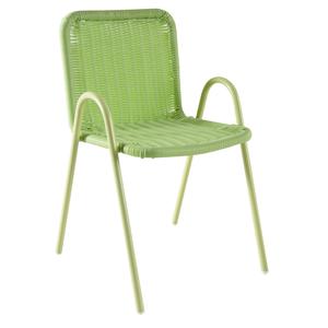 Photo NFE1480 : Green synthetic resin and lacquered metal children's chair