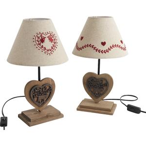 Photo NLA1300 : Wooden lamp with hearts design