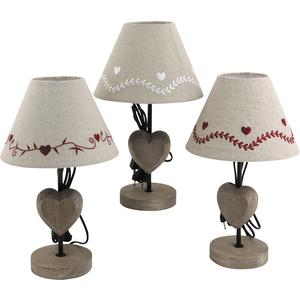 Photo NLA1450 : Lampe en bois motif coeurs