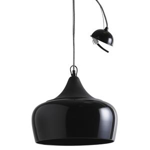 Photo NLA1920 : Black lacquered metal and wood lamp