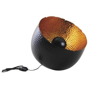 Photo NLA2152 : Mat black metal table lamp with gold foil inside