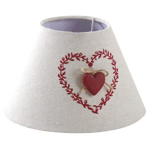 Photo NLA2230 : Beige lampshade with wooden hanging red heart