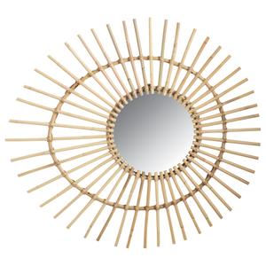 Photo NMI1560V : Egg-shaped rattan mirror