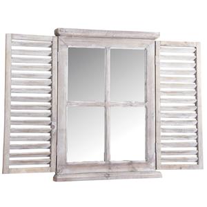 Photo NMI1600V : Stained wood window mirror