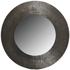 Photo NMI1630V : Miroir rond en métal zinc antique