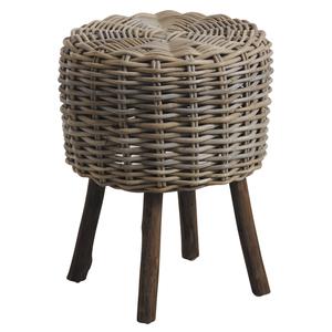 Photo NPO1370 : Grey pulut rattan and wood stool