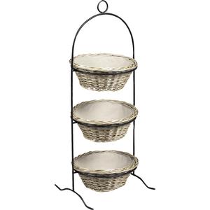 Photo NPR1210J : Metal stand with 3 willow baskets