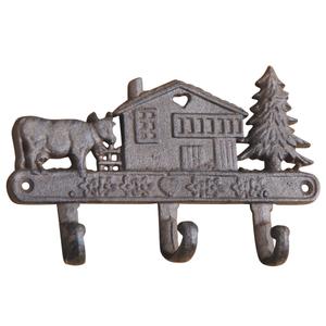 Photo NPT1290 : Cast iron 3 hook hanger with chalet design