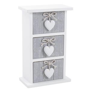 Photo NRA1470 : 3 drawers mini cabinet with hearts