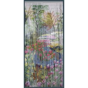 Photo NRI1810 : Rideau de porte fleurs en bambou