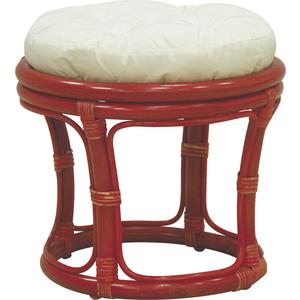 Photo NTB1311C : Tabouret en rotin rouge