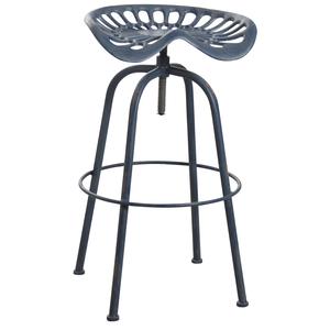 Photo NTB1733 : Antic blue metal tractor swivel stool