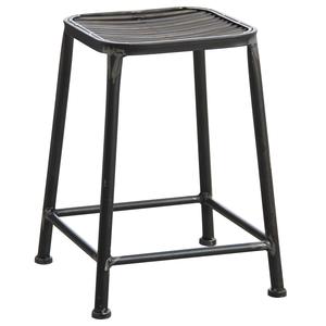 Photo NTB1751 : Antic grey metal square stool