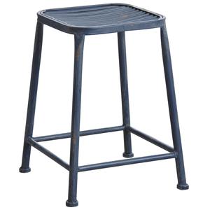 Photo NTB1753 : Antic blue metal square stool